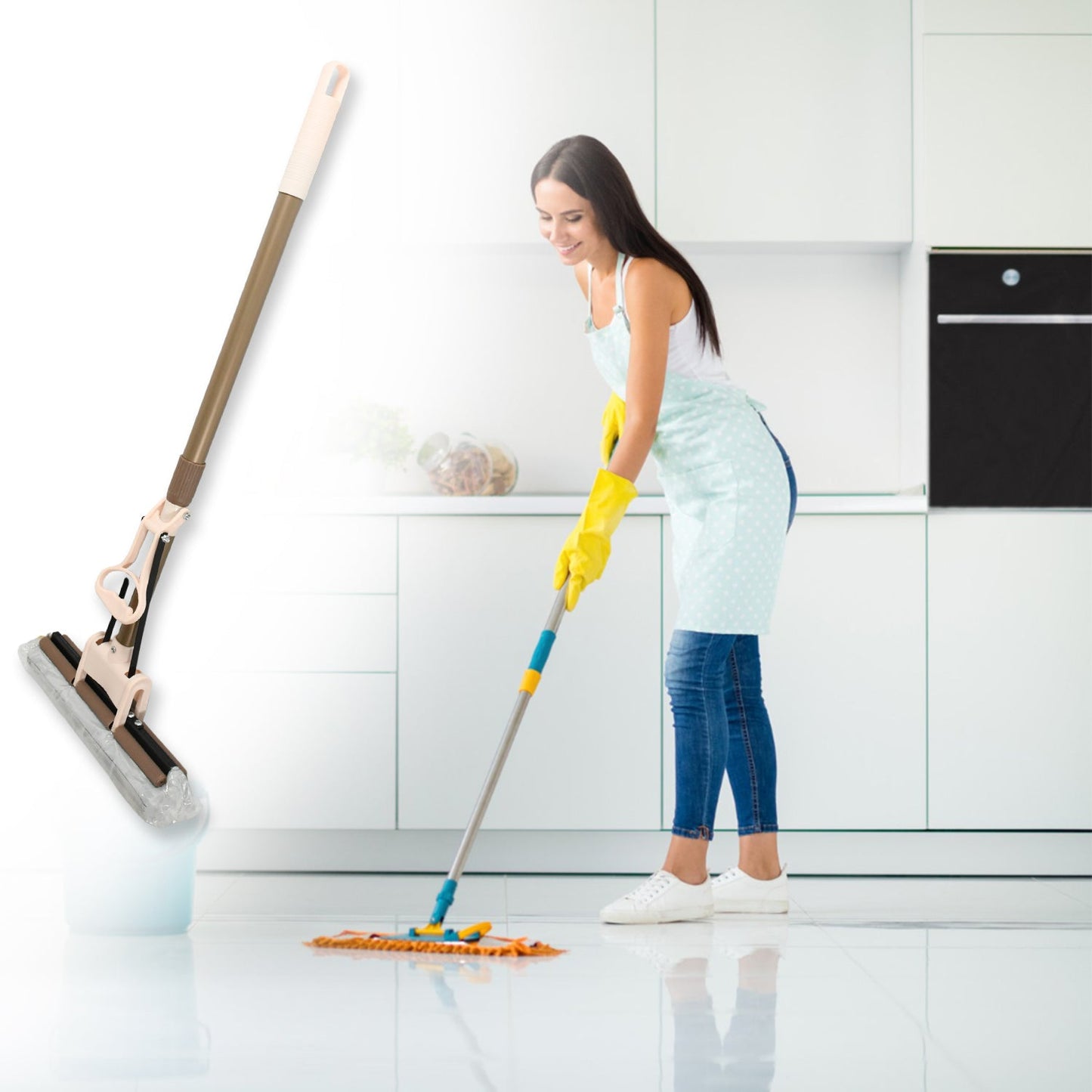 15721 Sponge Mop Super Absorbent Sponge-head-self-cleaning Miracle-mop Wukusy