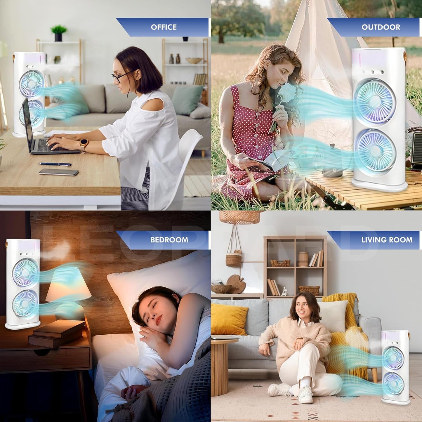 Double-Head Cooler Fan (1 Pc + Remote)