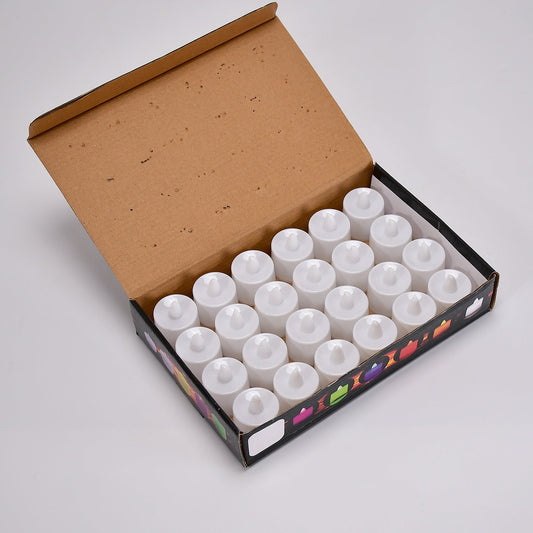 Red Flameless Led Tealights Smokeless Plastic Decorative Candles - Led Tea Light Candle For Home Decoration (Pack Of 24) Wukusy