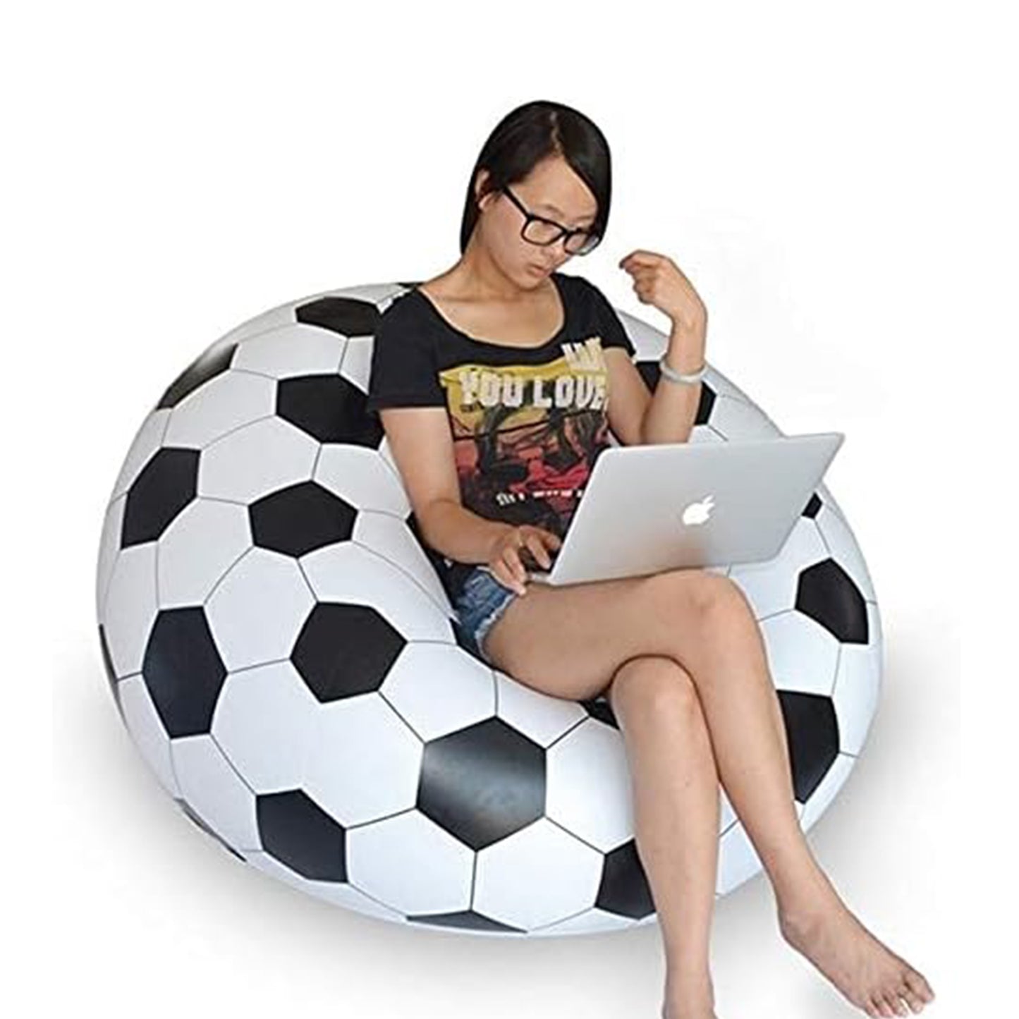 Foldable Sofa Cartoon Style Inflatable Folding Chair Ball Chair Inflatable Sofa For Adults Kids Size (110cm X 80cm) Wukusy