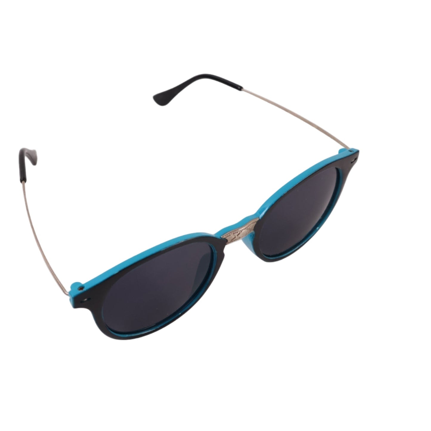 Sky-Blue UV Protected Round Sunglasses Wukusy