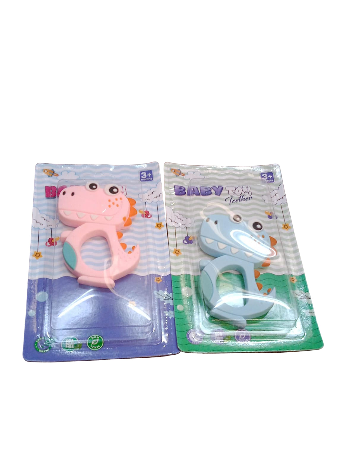 Silicone Dinosaur Teether For Baby (1 Pc Mix Design Color) Wukusy