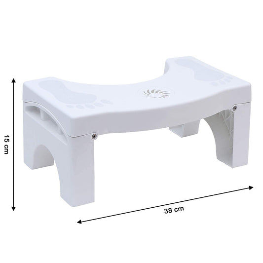 6005a Plastic Non-slip Folding Toilet Squat Stool - White Color Wukusy