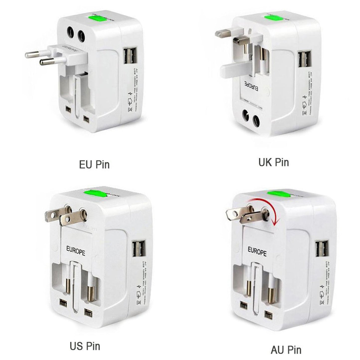All-in-One USB Travel Adapter Wukusy