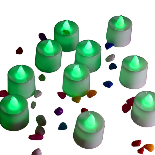Green Flameless LED Tealight Candles.
