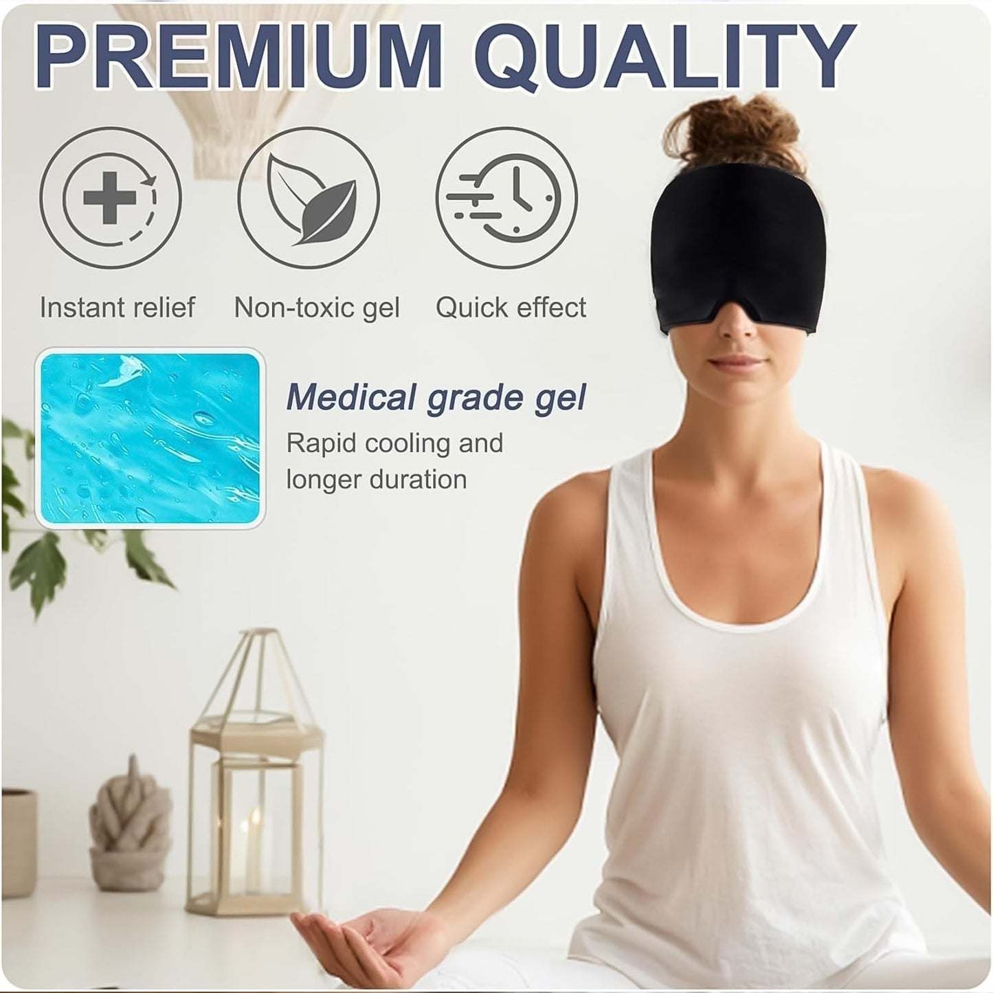Headache Relief Hat Migraine Cap (1 Pc Black Color) Wukusy