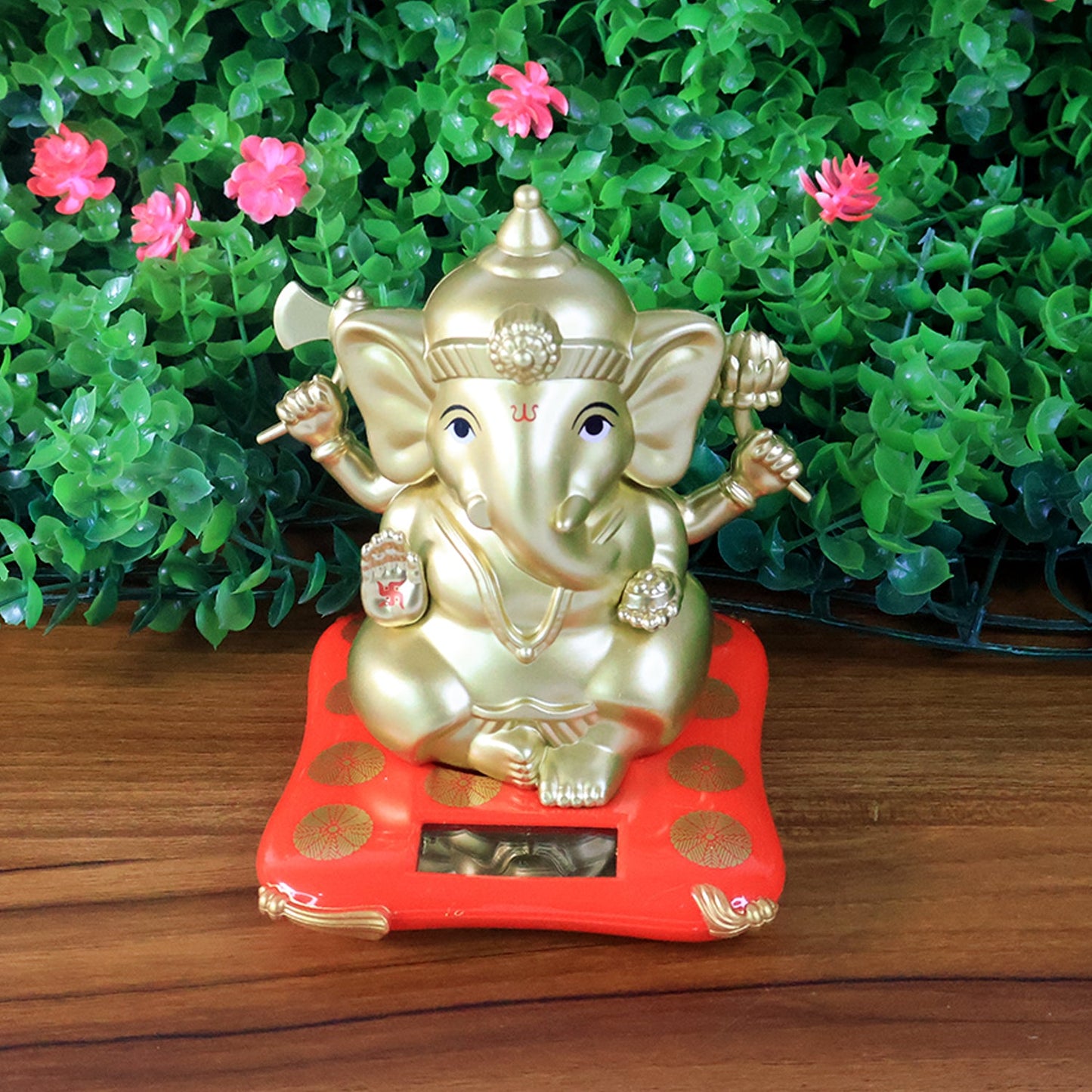 Decorative Religious Large Lord Ganesha Idol With Solar-powered Base (1 Pc) Wukusy