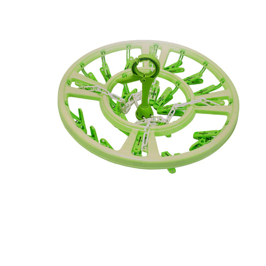 Plastic Round Cloth Drying Hanging Hanger ( 15 Clips ) Wukusy