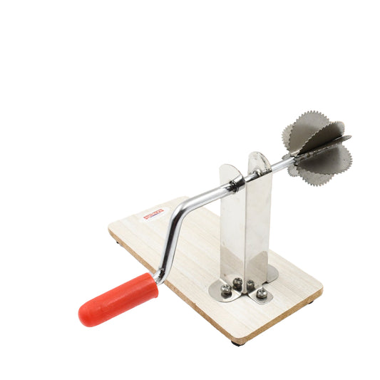 Stainless Steel Coconut Scraper with Wooden Base - BuyItOnline