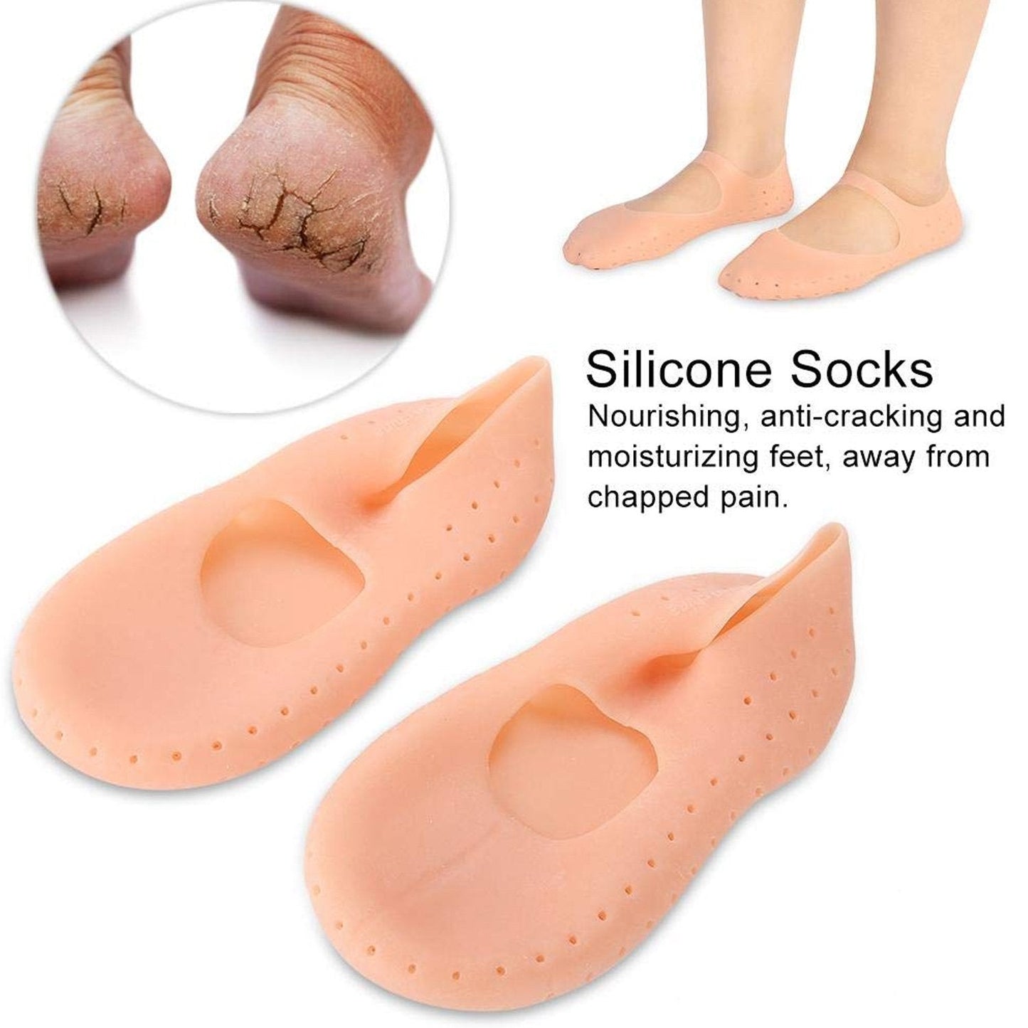 Heel Repair Silicone Socks – Moisturizing & Protective