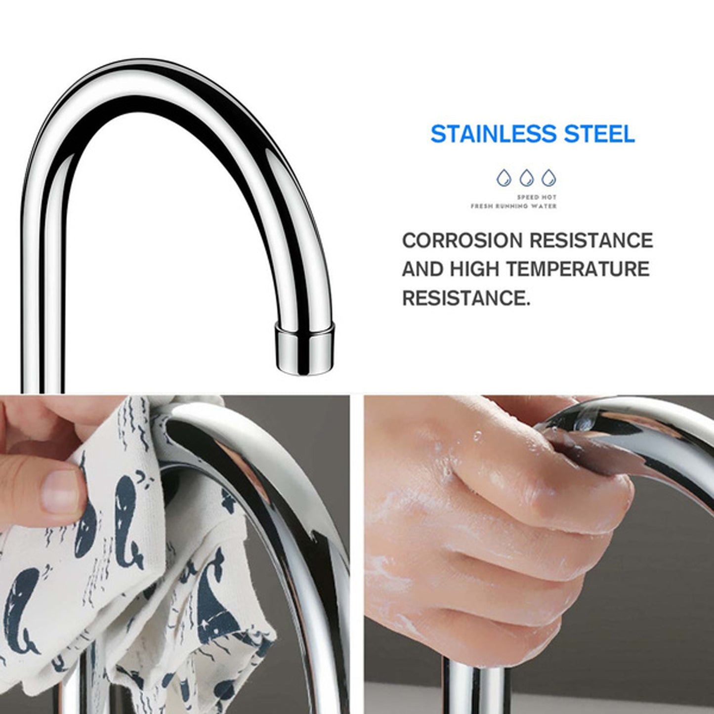 1597 Stainless Steel Led Digital Display Instant Heating Electric Water Heater Faucet Tap Wukusy