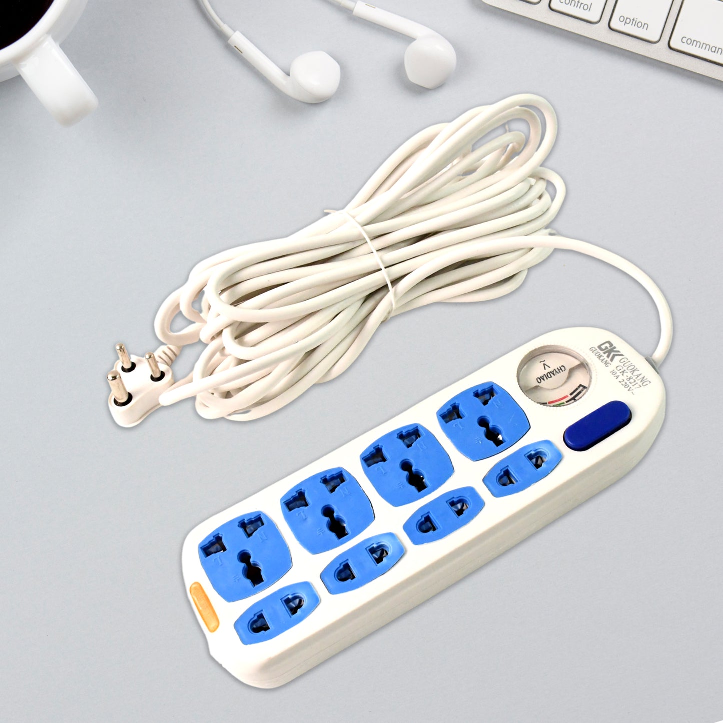 8 Socket Heavy Duty Power Extension Board (10 Mtr. 1 Pc) Wukusy