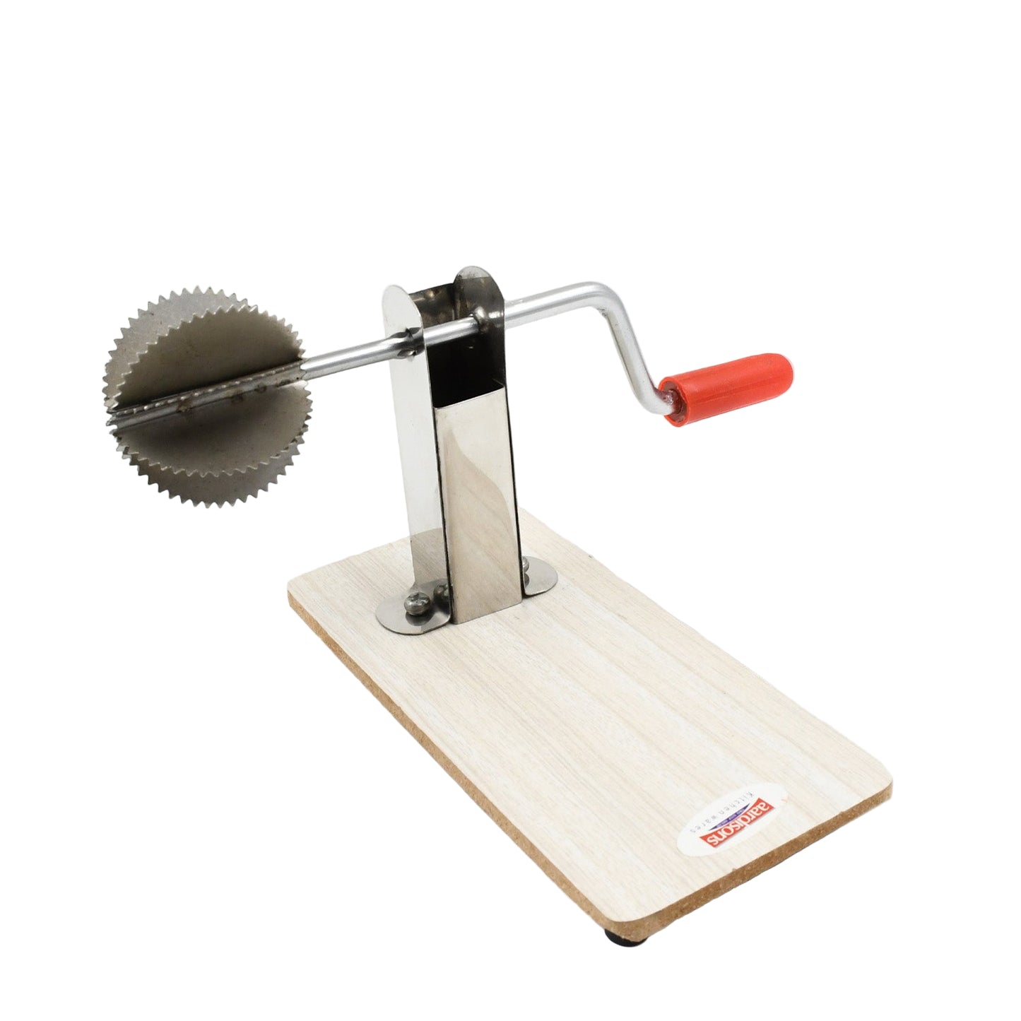 Stainless Steel Coconut Scraper with Wooden Base - BuyItOnline