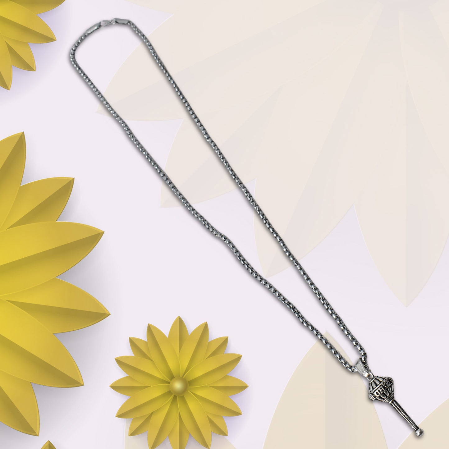 Silver Chain With Gada Pendant