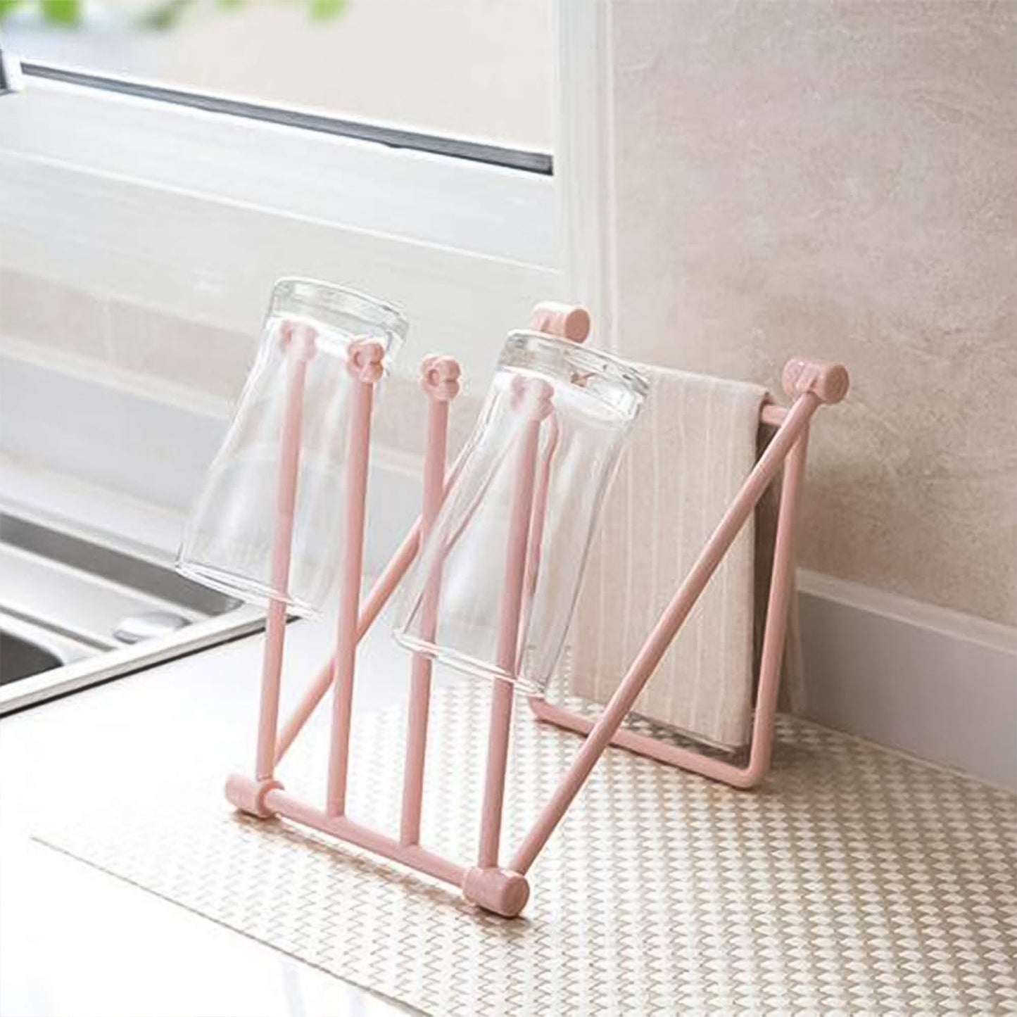 Folding Kitchen Bathroom Towel Rack Towel Stand (1 Pc) Wukusy