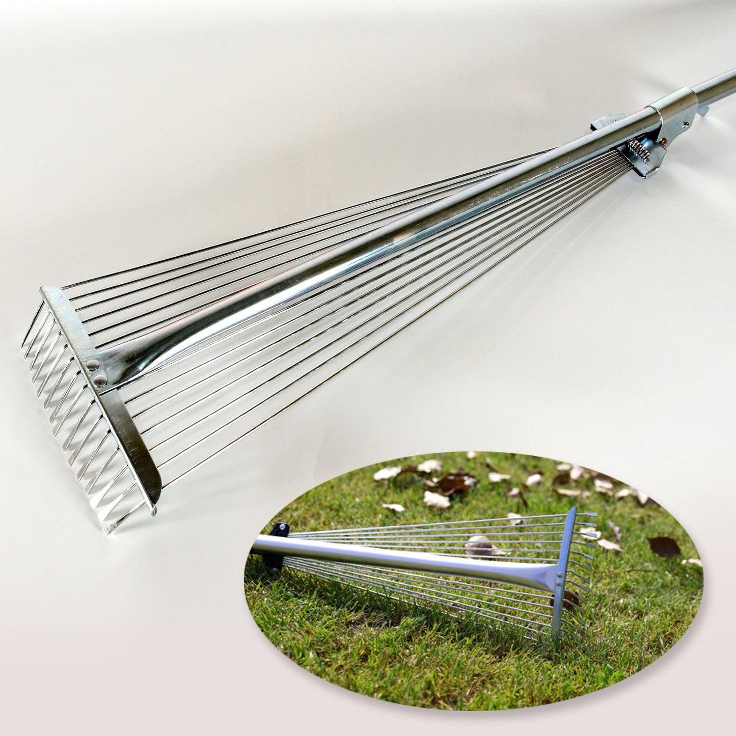 Stainless Steel Telescopic Garden Rake