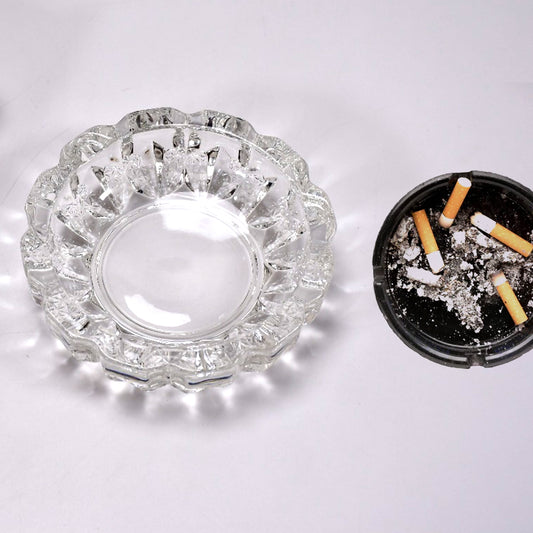 4066 Paricutin Glass Crystal Quality Cigar Cigarette Ashtray Round Tabletop For Home Office Indoor Outdoor Home Decor Wukusy