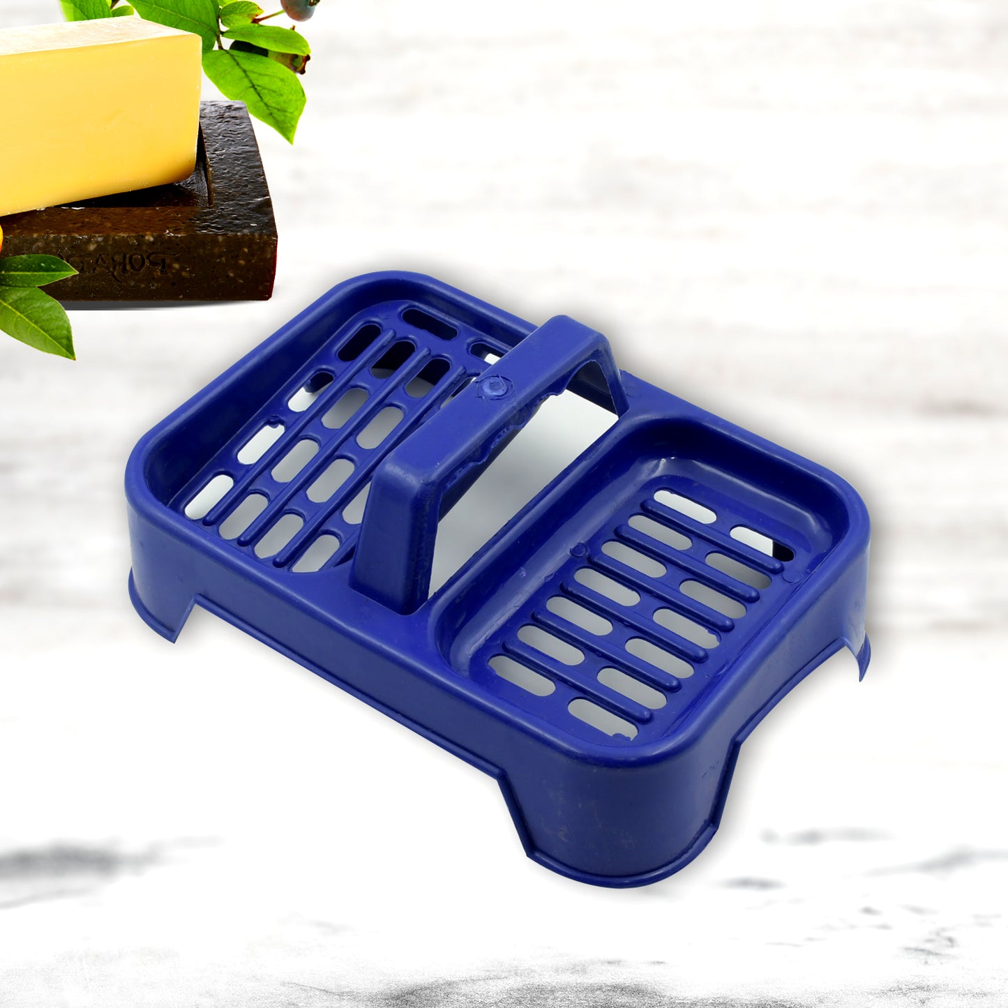 8729 2in1 Plastic Soap Case Soap Dish Soap Stand 2 Section Plastic Soap Case Soap Holder Soap Dish For Bathroom Kitchen Sink (1 Pc Multicolor ) Wukusy