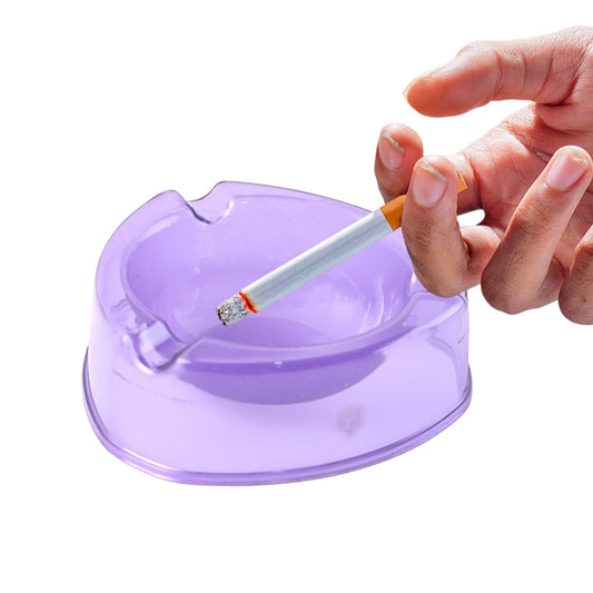 Transparent Purple Plastic Ashtray – Stylish, Unbreakable & Heat-Resistan Wukusy