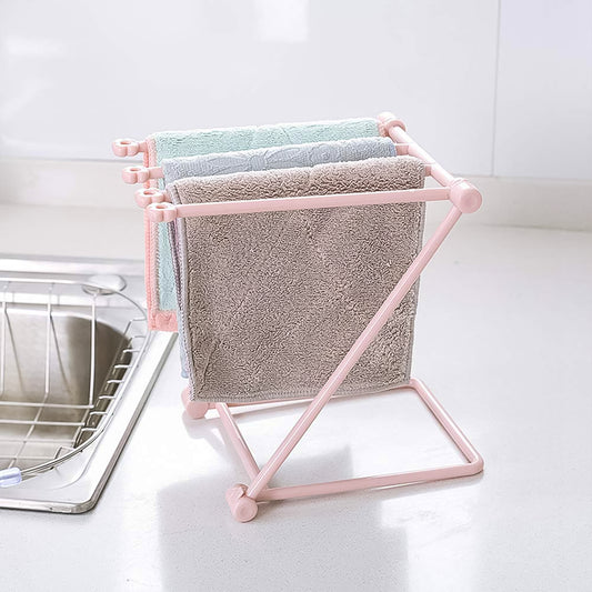 Folding Kitchen Bathroom Towel Rack Towel Stand (1 Pc) Wukusy
