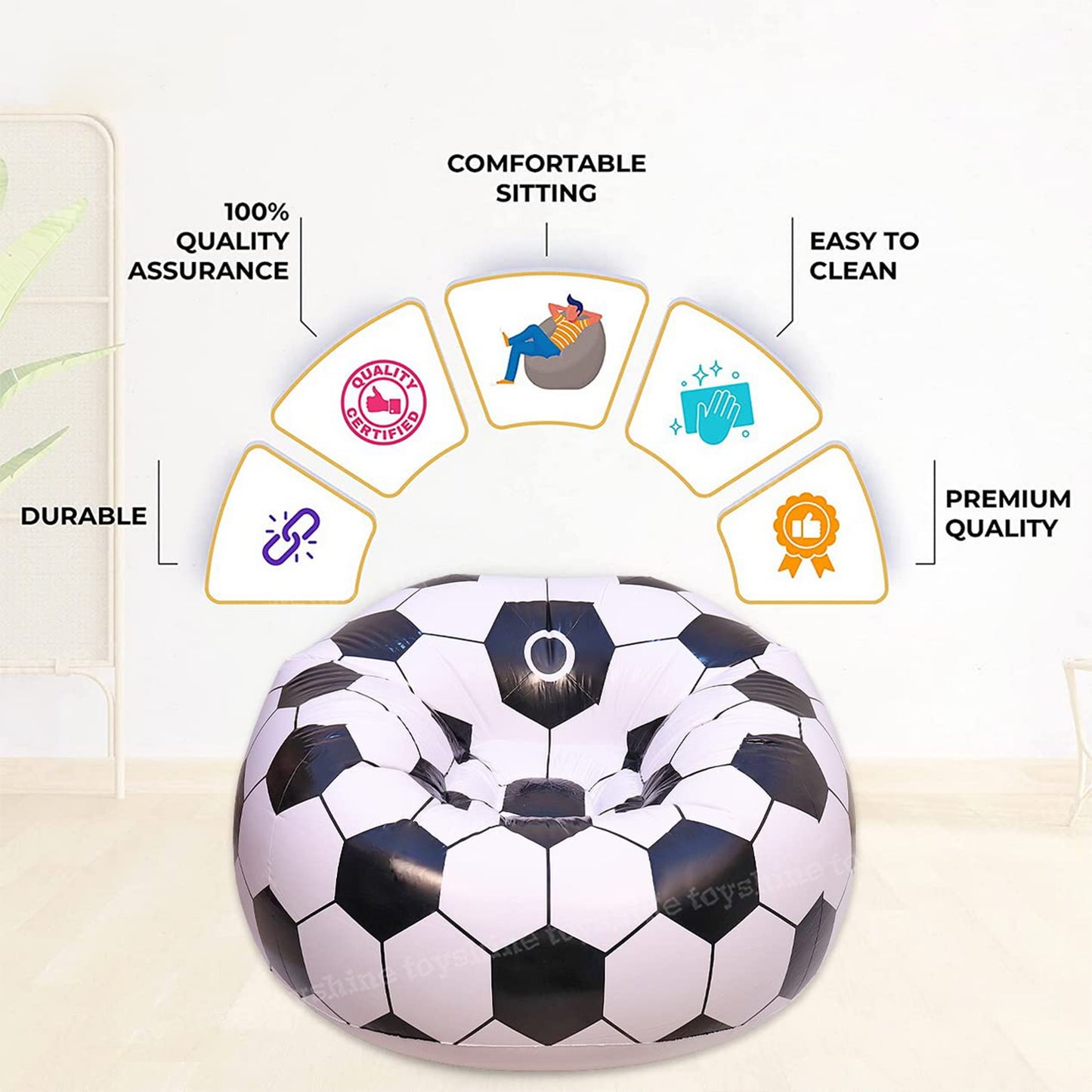 Foldable Sofa Cartoon Style Inflatable Folding Chair Ball Chair Inflatable Sofa For Adults Kids Size (110cm X 80cm) Wukusy