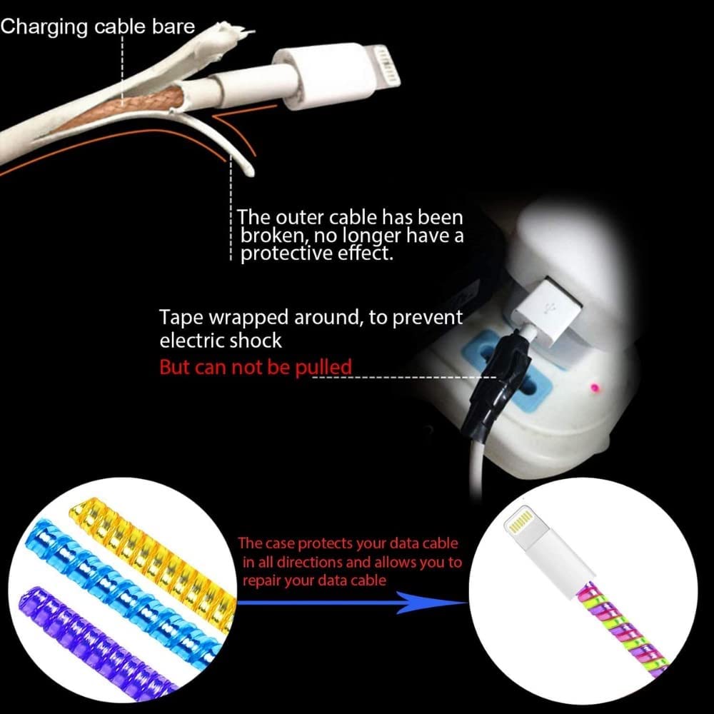 Spiral Wire Protector – Metallic Cable Sleeve for Mac Charger