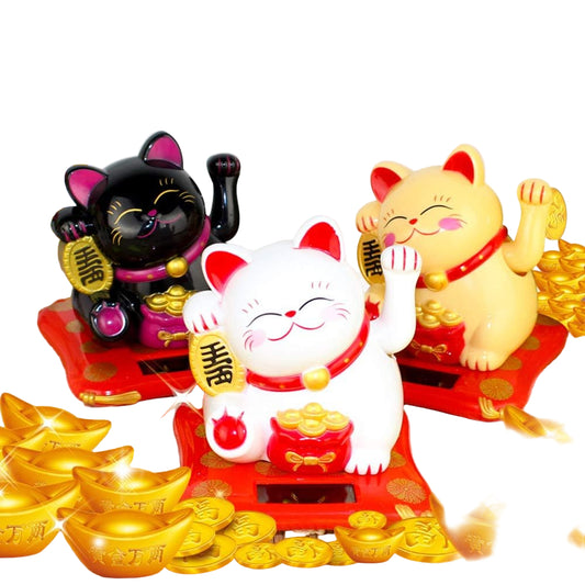 Solar Powered Waving Lucky Cat.