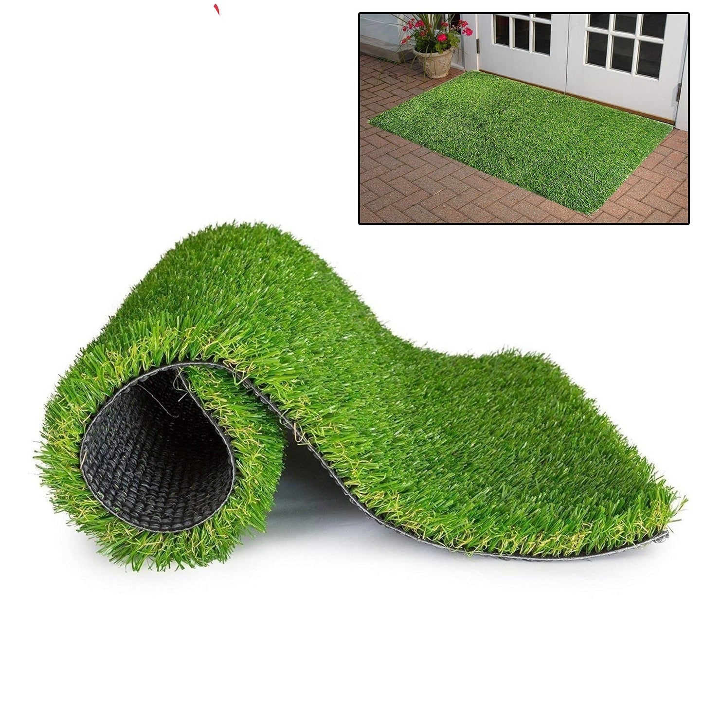 0612 Artificial Grass For Balcony Or Doormat Soft And Durable Plastic Turf Carpet 58x38cm Wukusy
