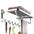 Stainless Steel Folding Towel Rack & Bar - BuyItOnline