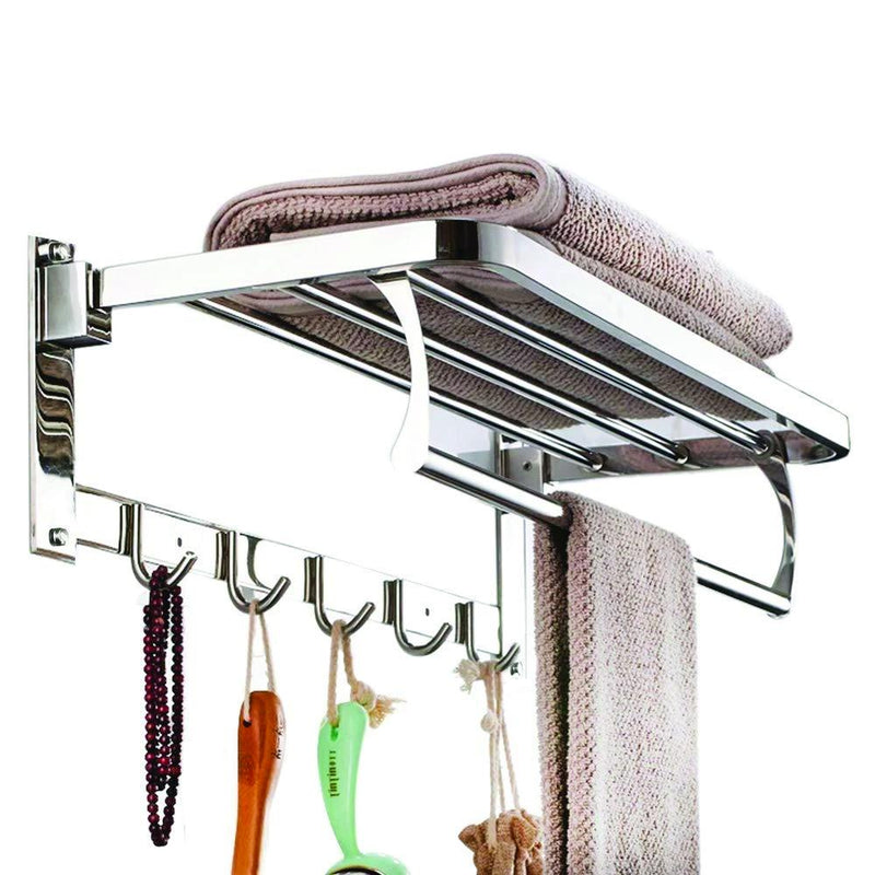 Stainless Steel Folding Towel Rack & Bar - BuyItOnline