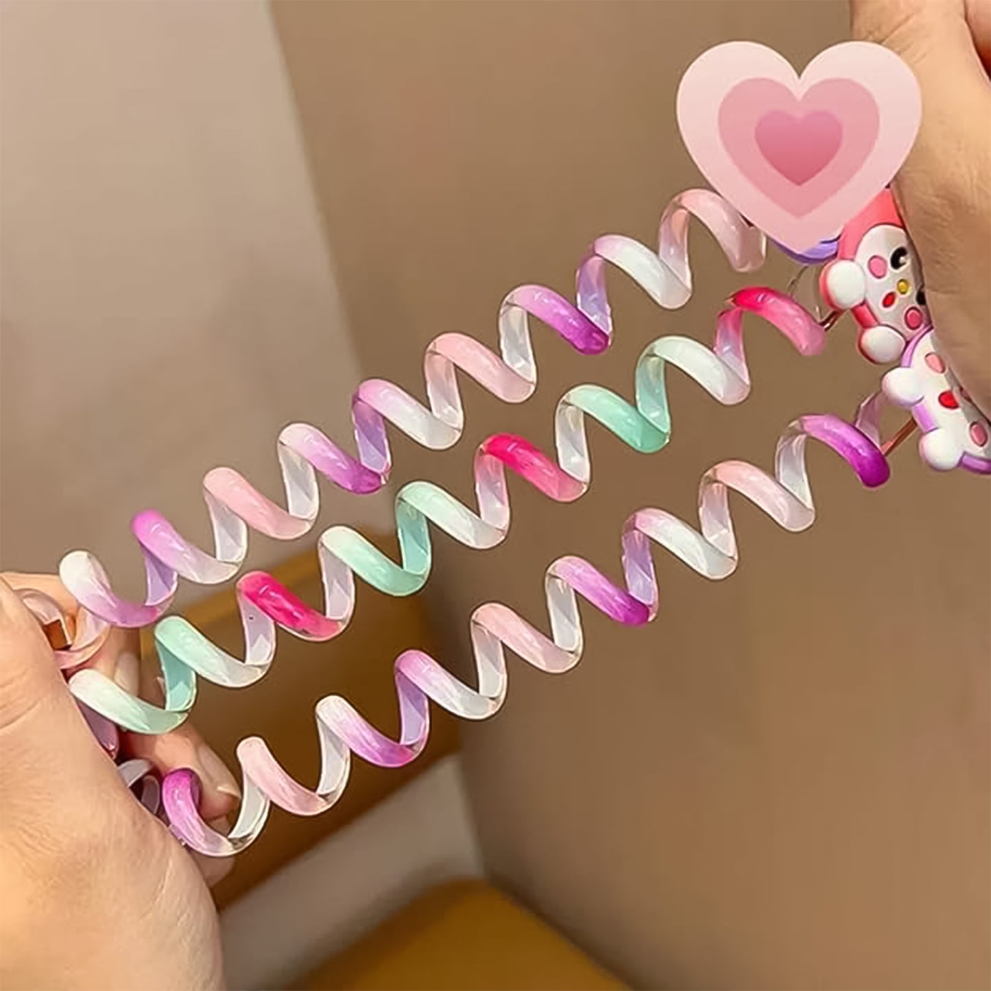 Colorful Spiral Telephone Wire Hair Ties