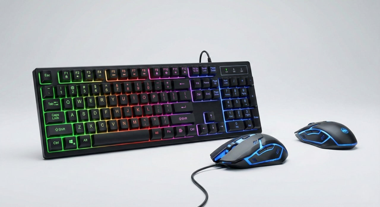 Wired RGB Keyboard Mouse Set - 104 keys Wukusy