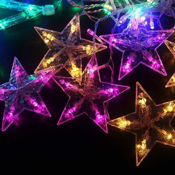 12 Stars LED Curtain String Lights Wukusy