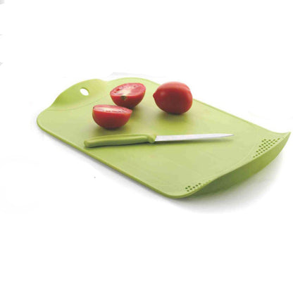Chop & Drain Vegetables/Fruits Chopping Board with Sleek Knife.