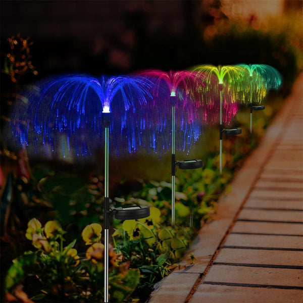 2 Pcs Solar Garden Lights – RGB 7-Color Changing Waterproof Outdoor - BuyItOnline