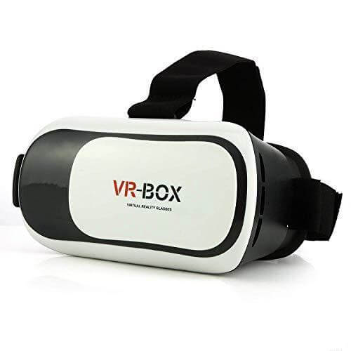 3D VR Box Virtual Reality Glasses in a sleek white design, perfect for immersive virtual reality experiences.