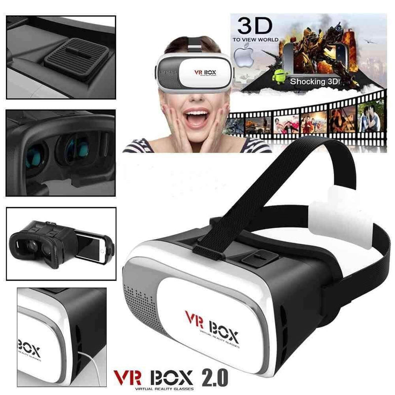 3D VR Box Virtual Reality Glasses providing an immersive experience with a clean design and adjustable strap.