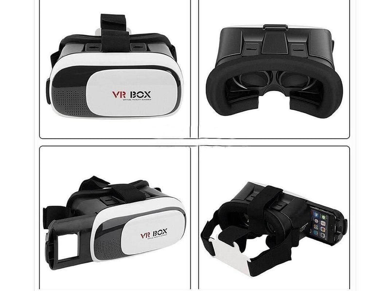 3D VR Box Virtual Reality Glasses showing multiple angles, designed for immersive smartphone experiences.