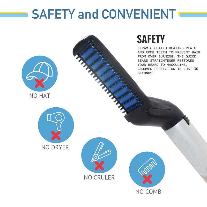 Men's Curling & Straightening Comb Wukusy