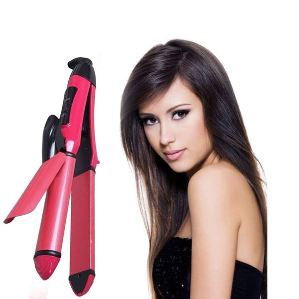2 In 1 Hair Straightener And Curler Machine For Women (Curl & Straight Hair Iron) Wukusy