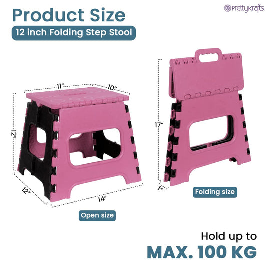 12 Inches Super Strong Folding Step Stool for Adults and Kids, Kitchen Stepping Stools, Garden Step Stool Kitchen Stool 219eaz-qw