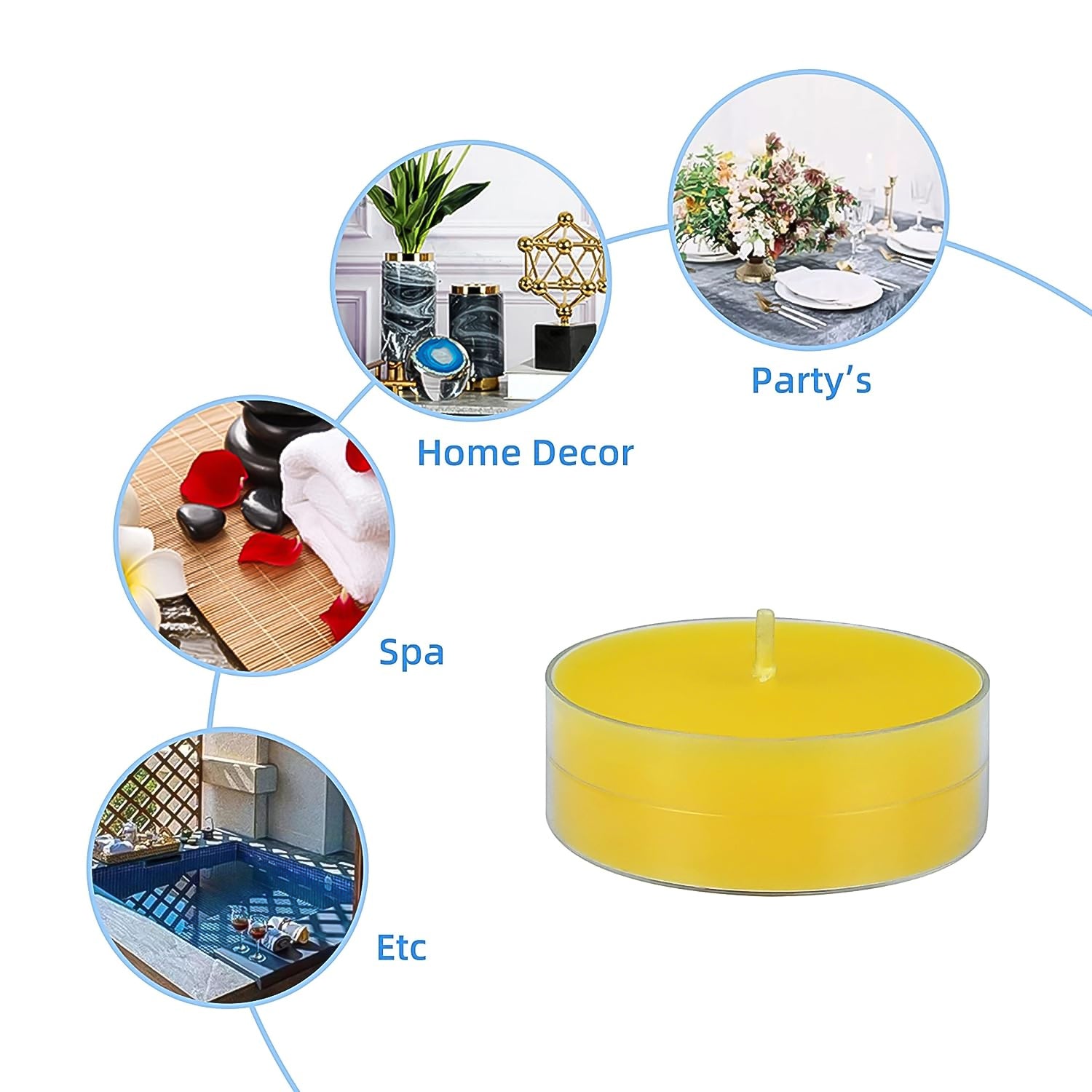 Tealight Diwali Candles For Home Decoration Smokeless Candles For Decorations Long Burning For Mood Dinners Parities Home Decoration Wedding Candle (1 Pc) Wukusy