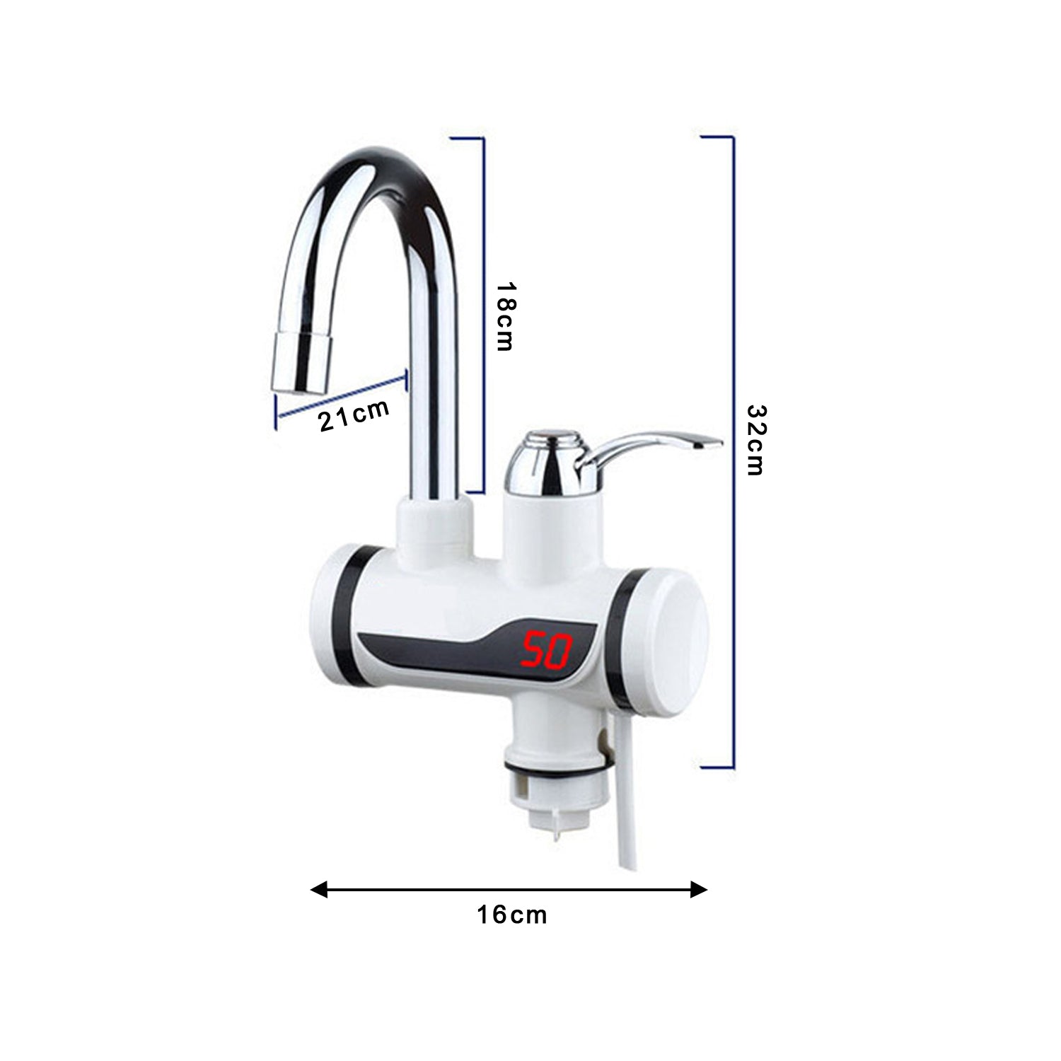 1597 Stainless Steel Led Digital Display Instant Heating Electric Water Heater Faucet Tap Wukusy
