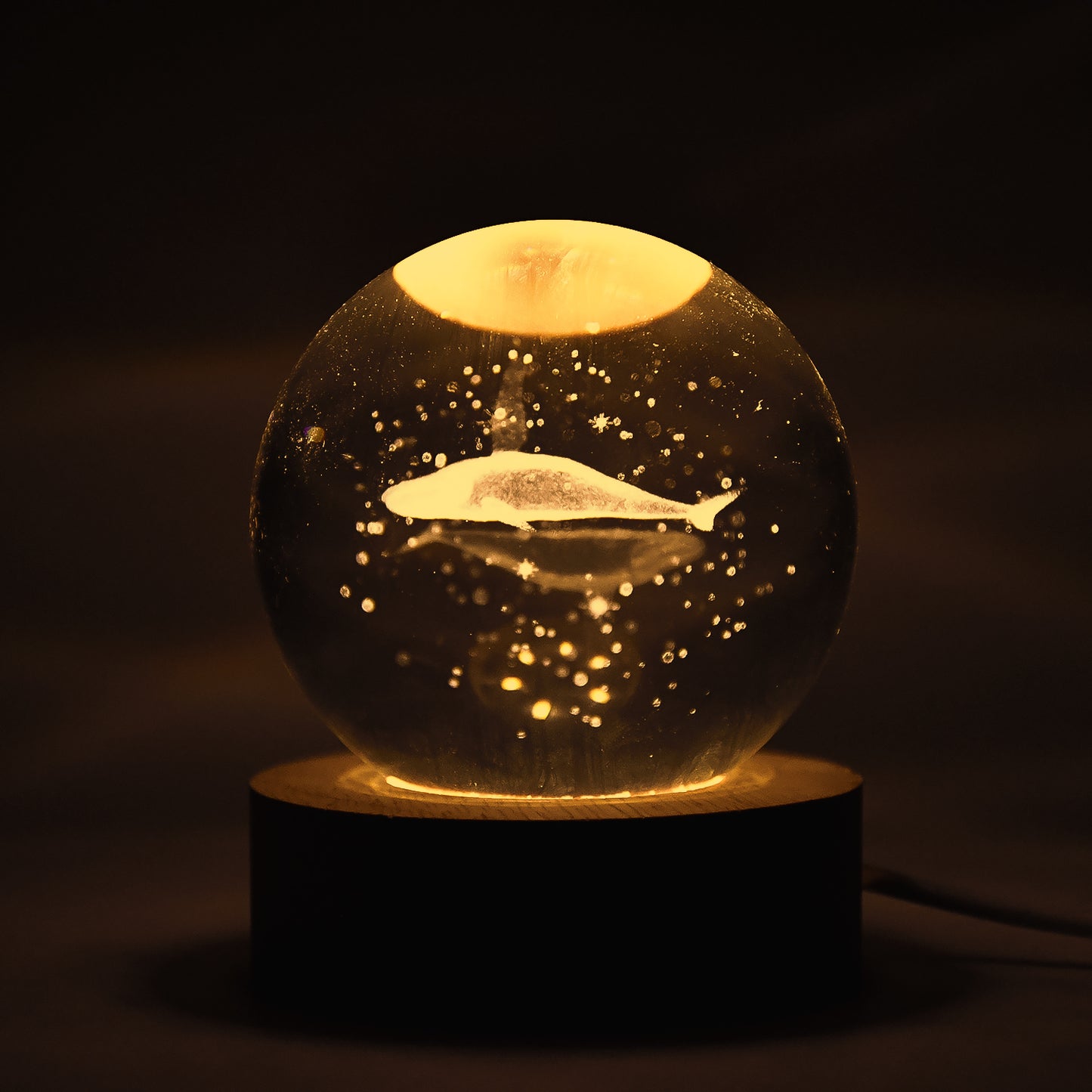 Fish 3d Crystal Ball Lamps With Base (1 Pc) Wukusy
