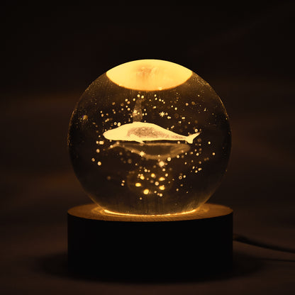Fish 3d Crystal Ball Lamps With Base (1 Pc) Wukusy