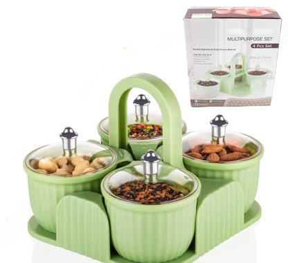 Multipurpose 4 pcs Storage Jar with Tray