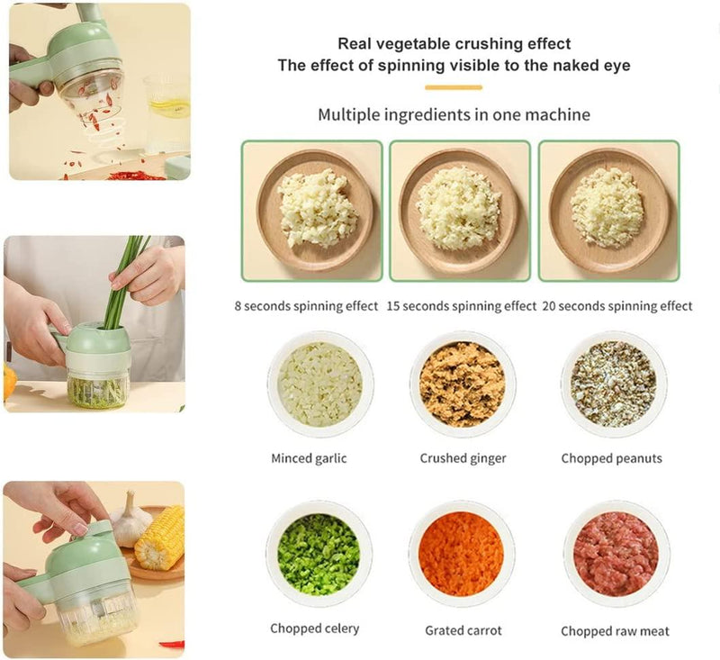 4 in 1 Portable Electric Vegetable Cutter Set 219eaz-qw