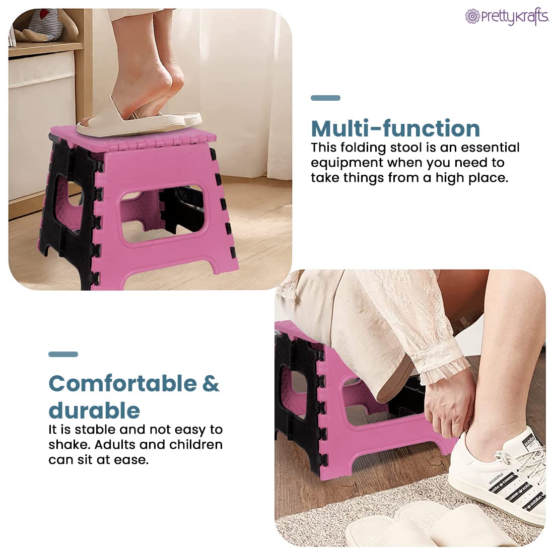 12 Inches Super Strong Folding Step Stool for Adults and Kids, Kitchen Stepping Stools, Garden Step Stool Kitchen Stool 219eaz-qw