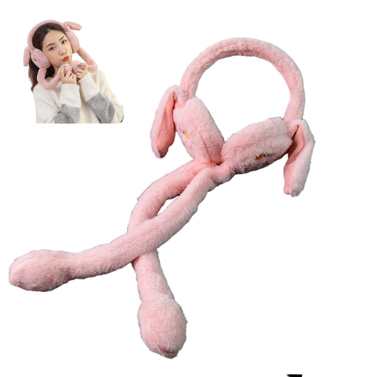 Cute Jumping Rabbit Ear Plush Winter Earmuffs
