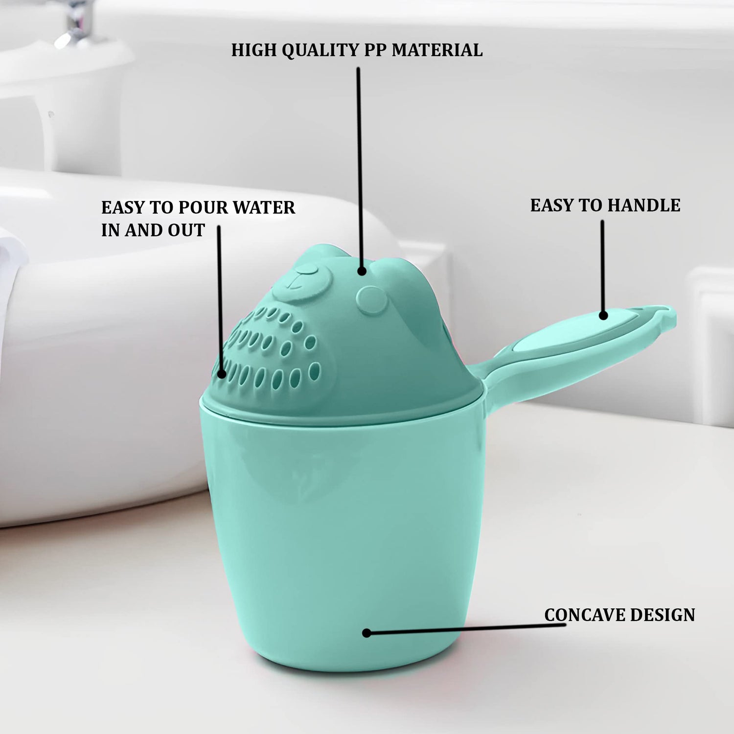7697 Baby Shampoo Shower Cup Safe Soft Bathing Water Scorpion Baby Bath Tumbler Hair Washing Mug Rainer Wukusy